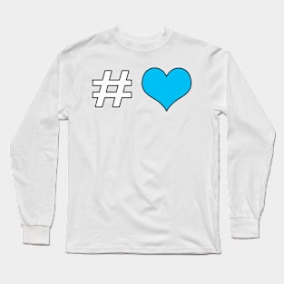 Hashtag blue heart Long Sleeve T-Shirt